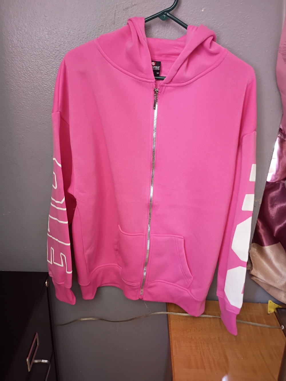 Pink Zip-Up Hoodie Jacket with Hood